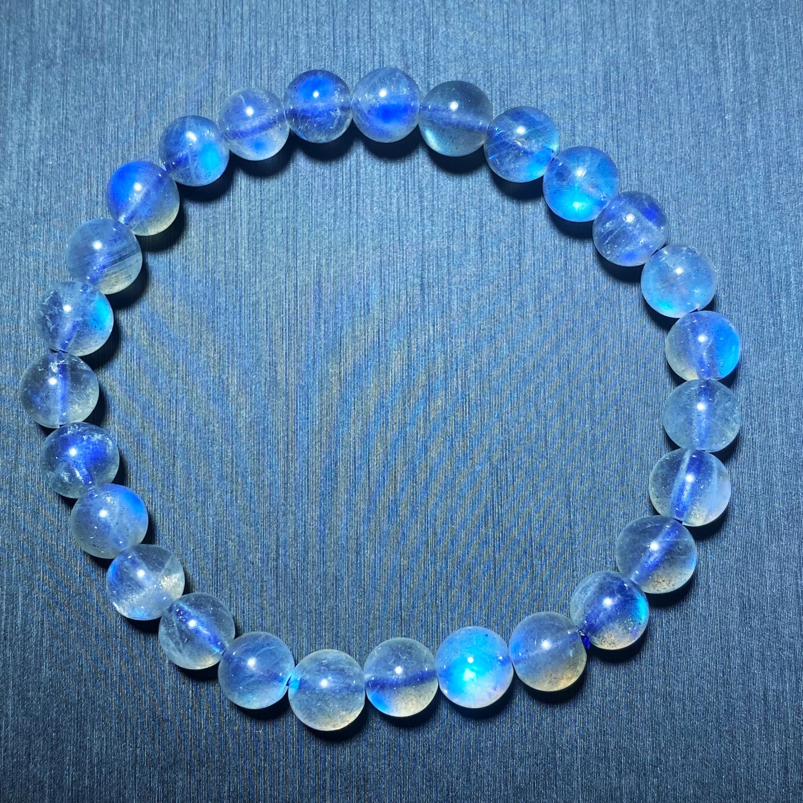 7mm Genuine Natural Labradorite Strong Blue Light Beads Bracelet AAA2438