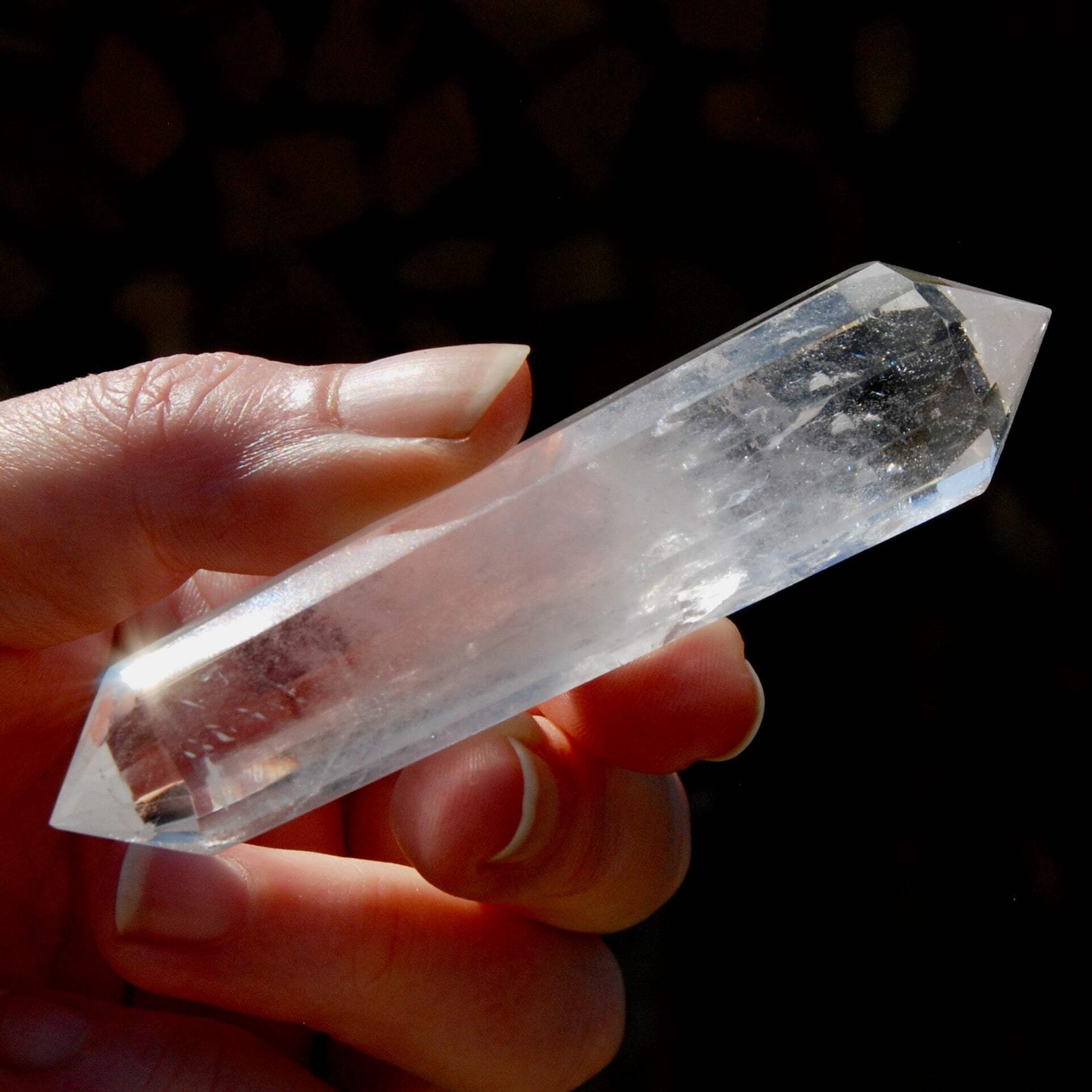 3.7″ Clear Quartz Vogel Crystal – 12 Sided Healing Wand from Brazil L1b