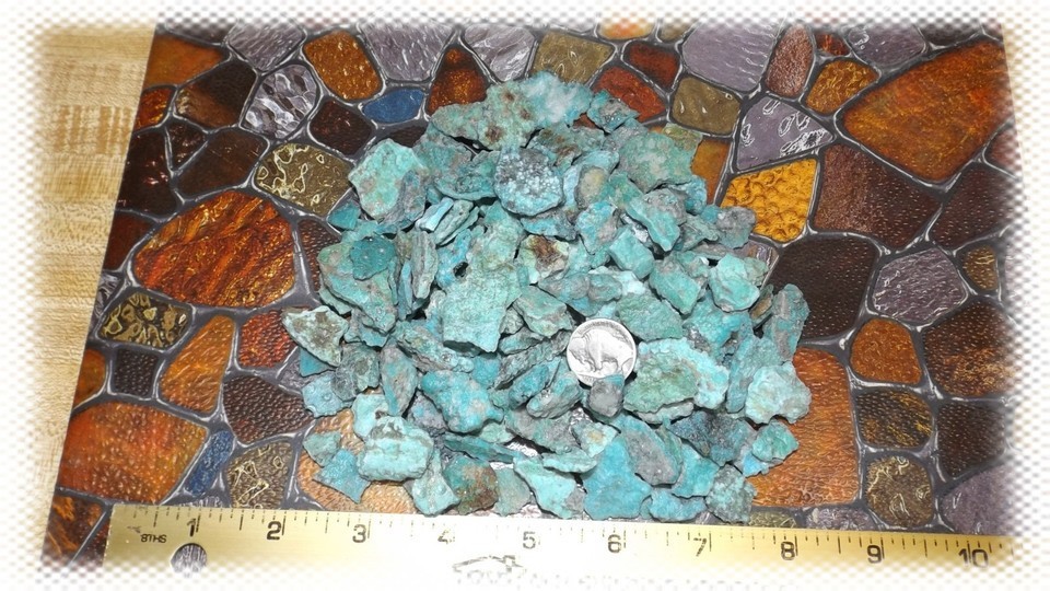 2 lb Lot Authentic Campitos Mexican Vein Turquoise 100% Stabilized Natural Rough