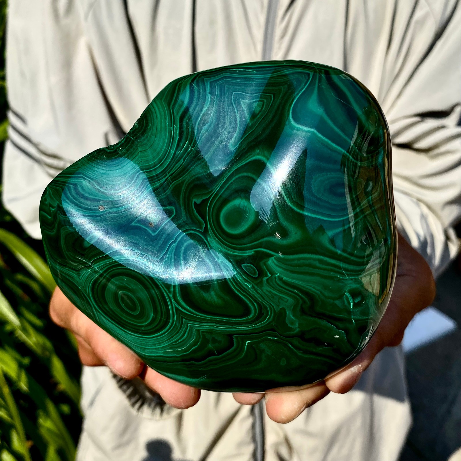 3.3LB Natural glossy Malachite transparent cluster rough mineral sample