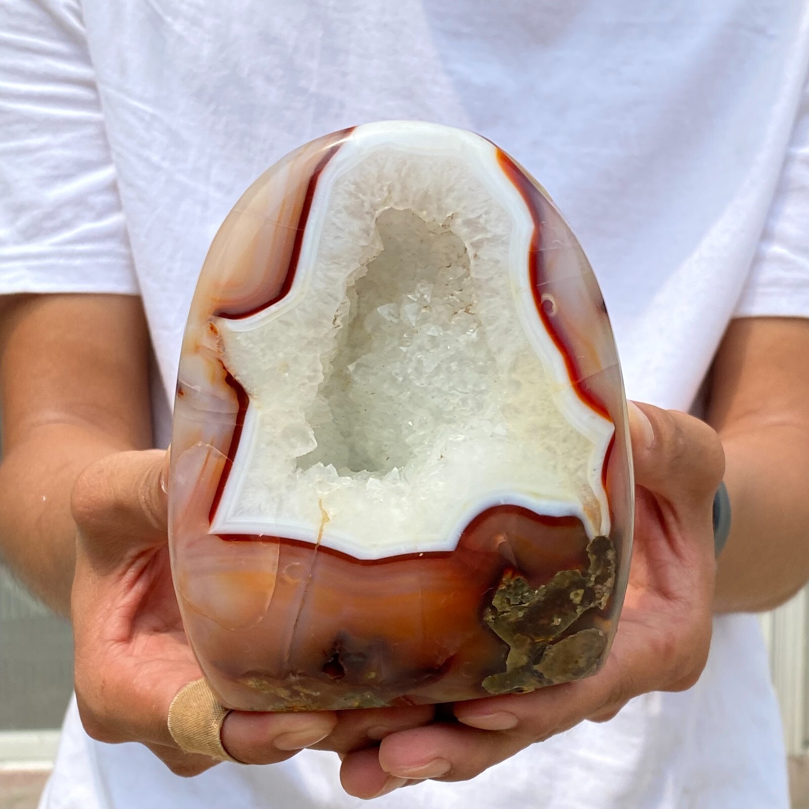 1335g Natural Beautiful Carnelian Red Agate Crystal Freeform Display Specimen