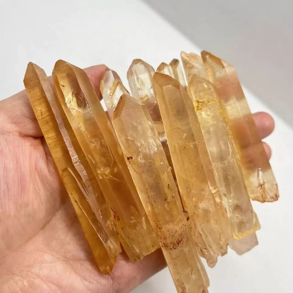 290g 10pcs Natural rough quartz crystal single point mineral specimens D87