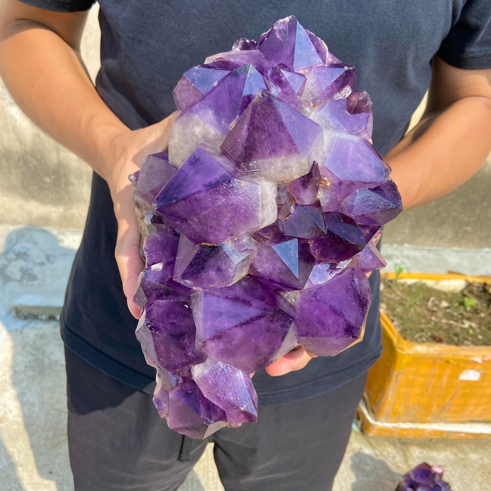 12.6lb Natural Amethyst geode quartz cluster crystal specimen Healing