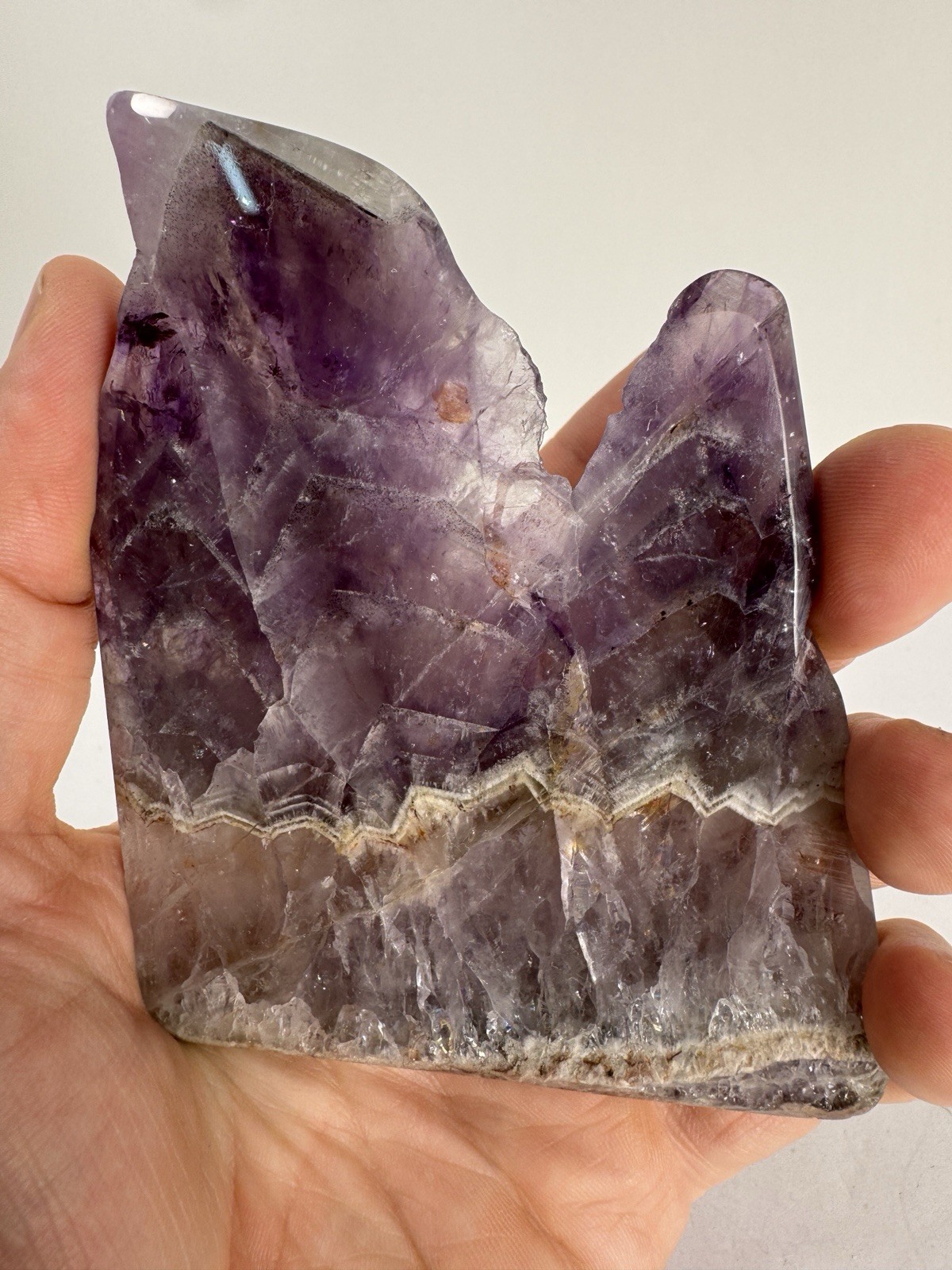 Boreal Amethyst Auralite 23 Crystal – Vertical Cut Polished Face