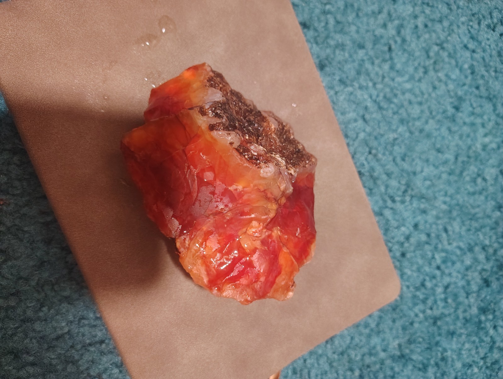 Uncut Oregon carnelian agate, Beautiful red, multi-color, 100% Natural specimen.