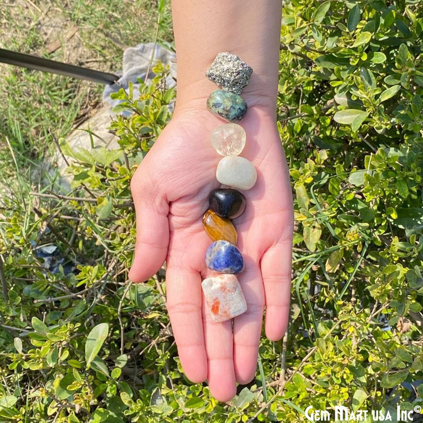 8pc Lot Tumble Stone Multi Color Beautiful Tumble Stone Healing Set Reiki stones