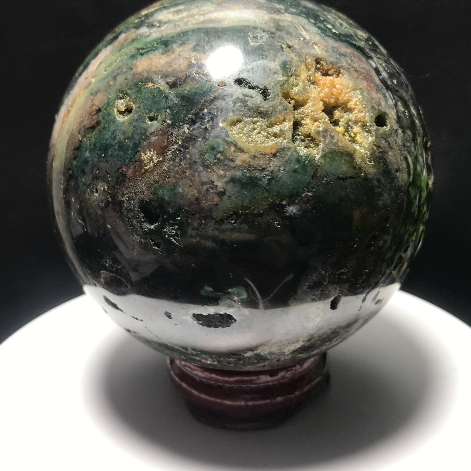 515g 73mm Colourful Ocean Jasper Quartz Crystal Ball Specimen Healing 63