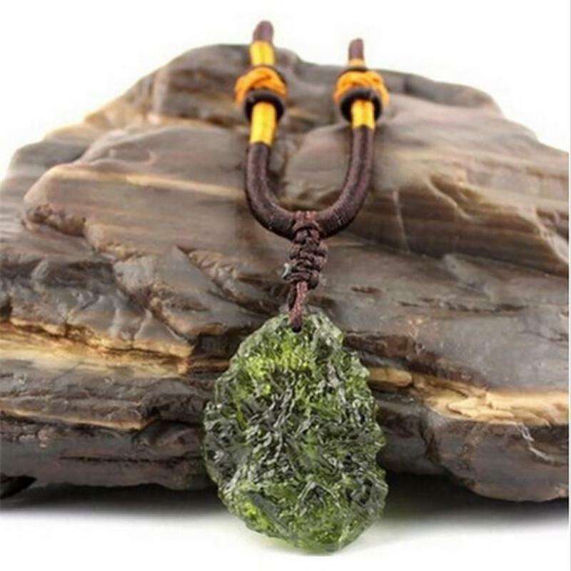 Natural Green Czech Moldavite Meteorite Impact Pendant Necklace Chakra Healing