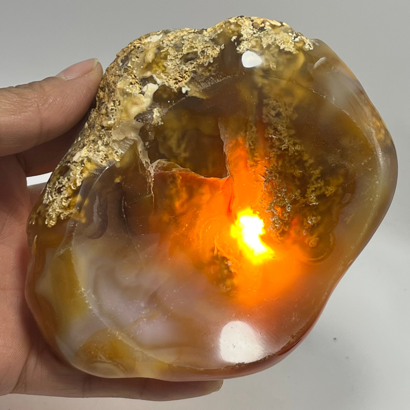 377g TOP Rare Natural Agate ashtray Polished Coin Dish Madagascar #119