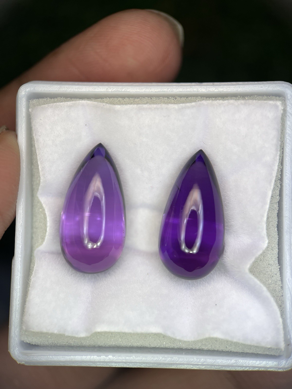 Rare Natural AAA Amethyst Teardrop Gemstone Pair For Earring Making
