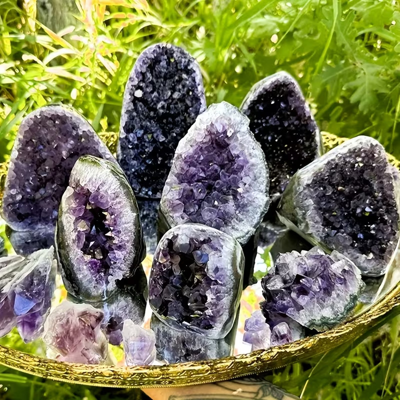 Random 300g Amethyst Rough Stone Cluster – Purple Quartz Crystal Geode Cluster