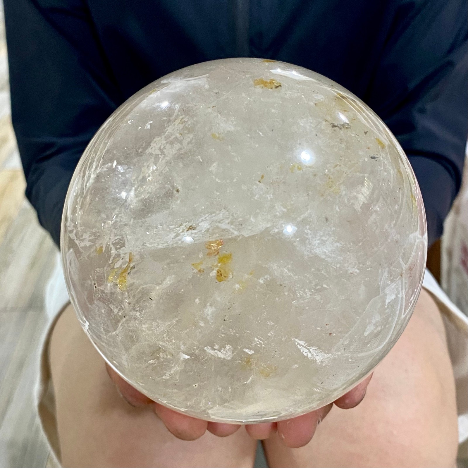 5.04LB Natural clear quartz sphere quartz crystal ball reiki Energy healing