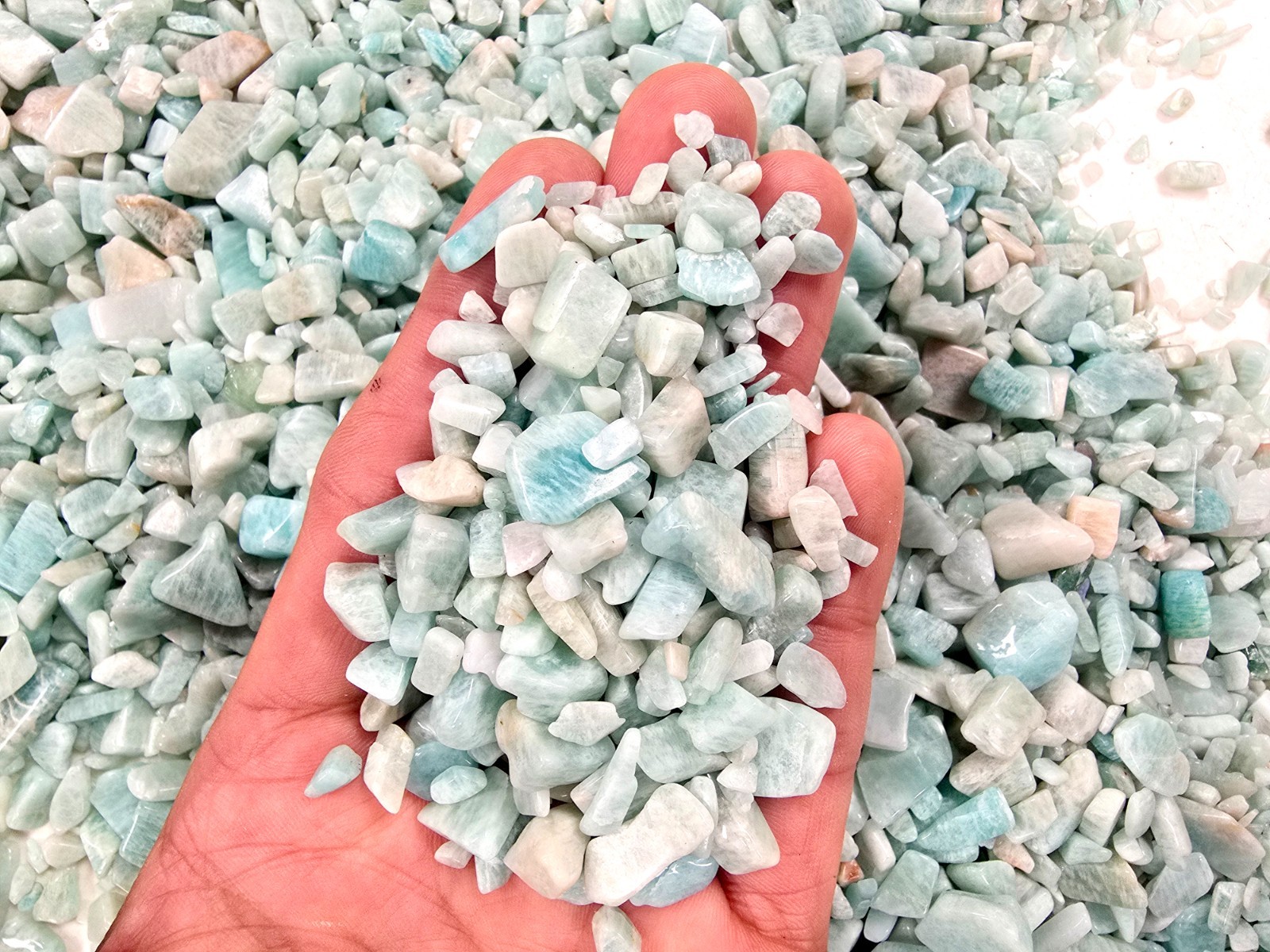 Tumbled Amazonite Crystal Stone Chips Bulk Undrilled Gemstone Natural Beads