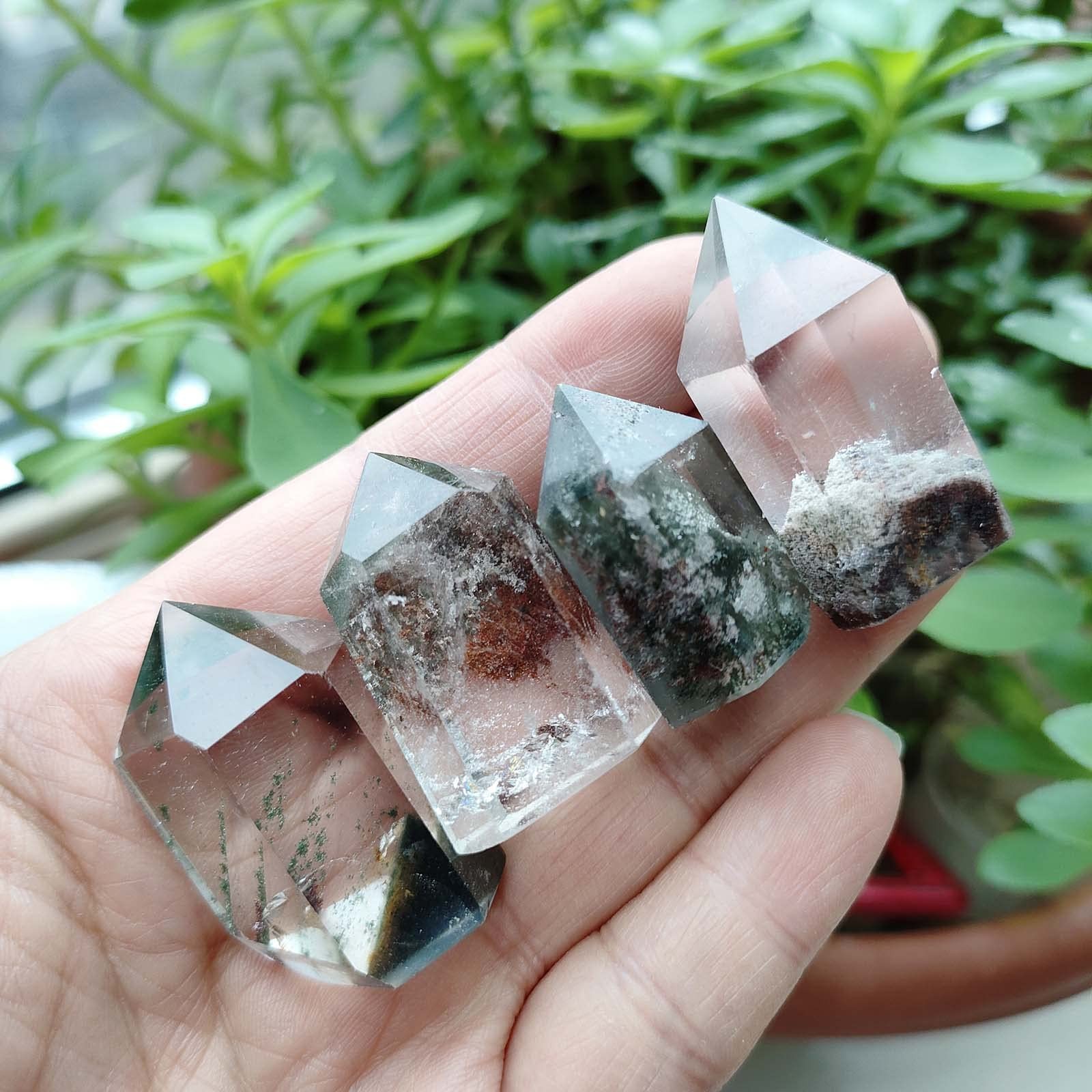 1pc Ghost Crystal Wand Phantom Crystal Tower Garden Quartz Point with Lodalit…