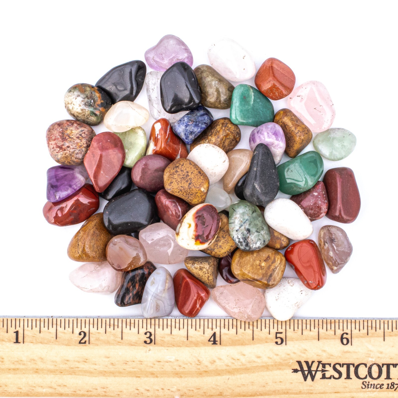 1/2 lb Tumbled Natural Assorted Small Gemstone Mix 40-90 Stones Rocks Bulk Gems