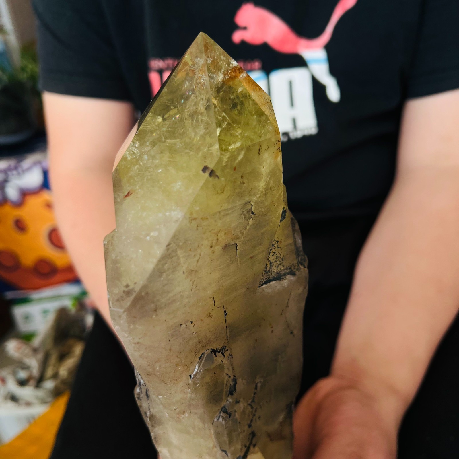 5.72LB Genuine Citrine Elestial Crystal – Untreated Raw Stone Healing Crystal