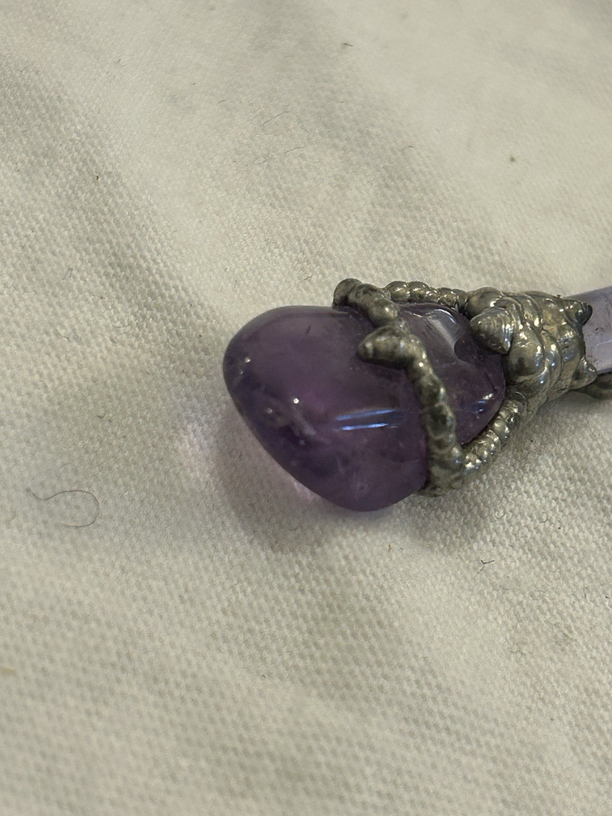 Amethyst Scepter Pendant Metalwork Spiritual Meditation Necklace Energy Cleanse