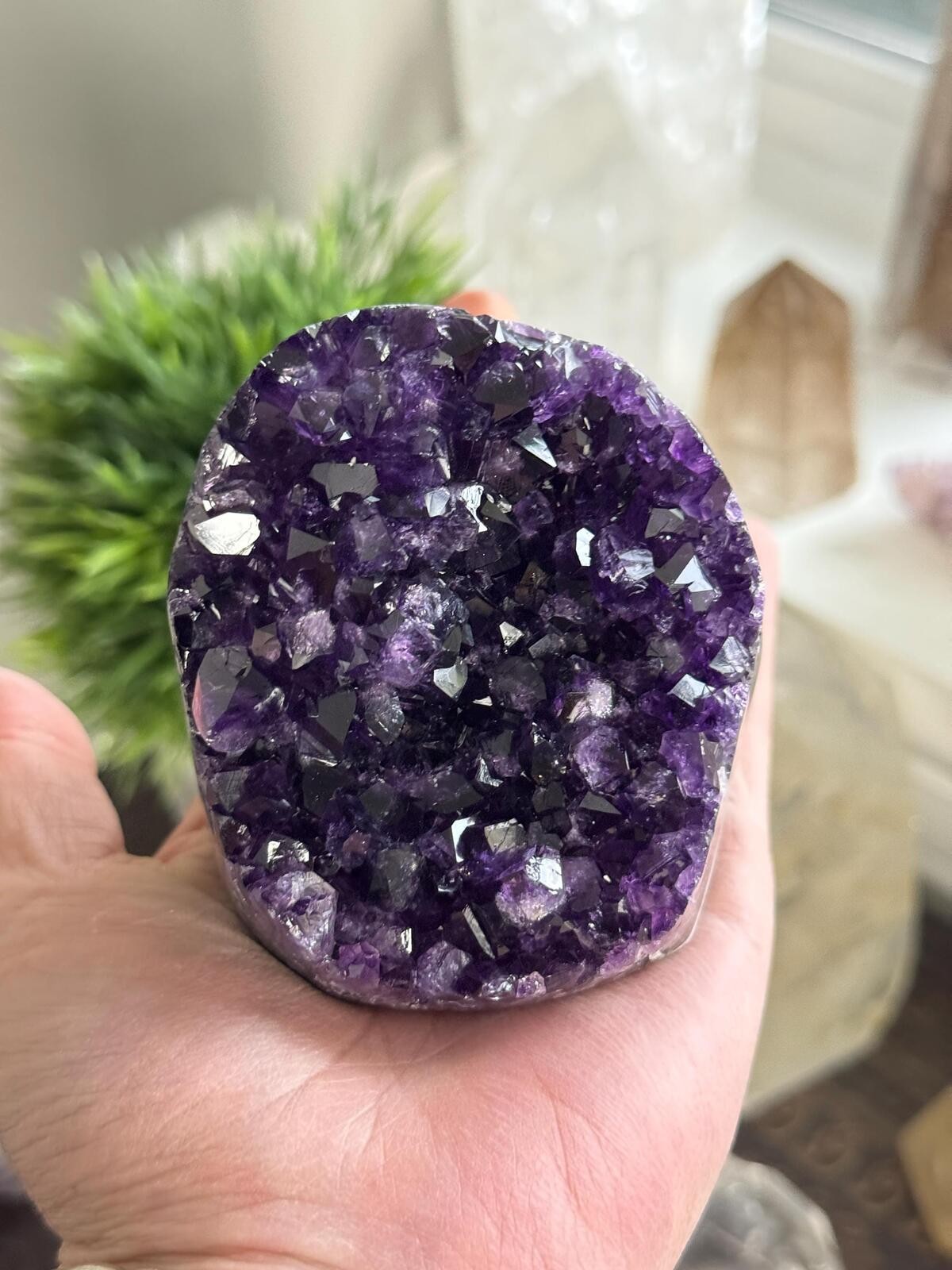 Amethyst Crystal Cluster Geode Dark Purple Grape Jelly Amethyst Mineral Decor 88
