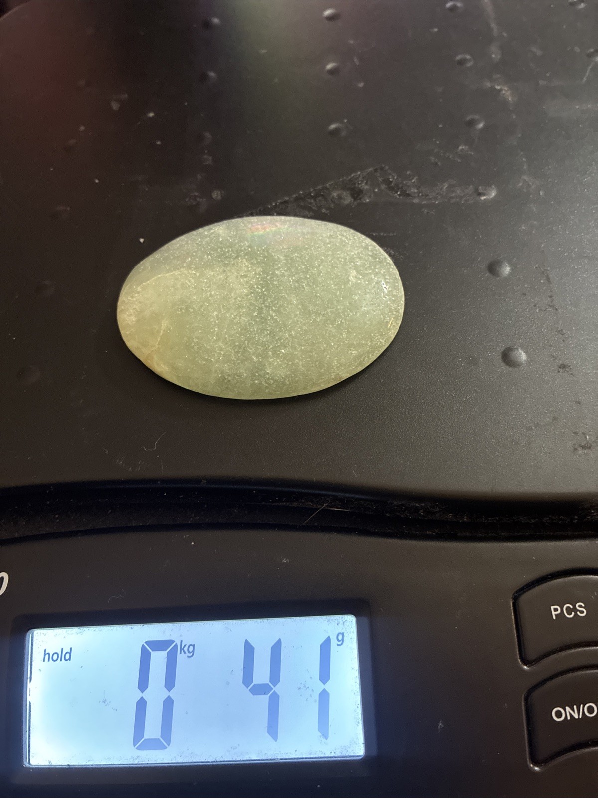 RARE Caribbean Green PERUVIAN OPAL Oval Gem Silica Cabochon Natural(look At Pic