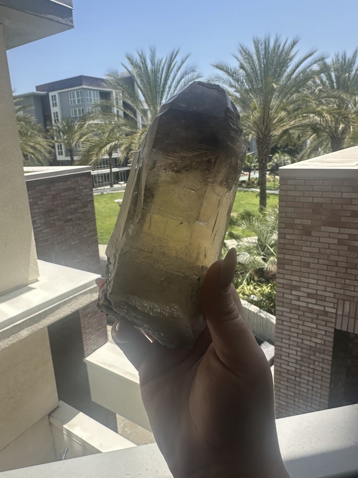 Citrine Lepidolite Natural Point Crystal