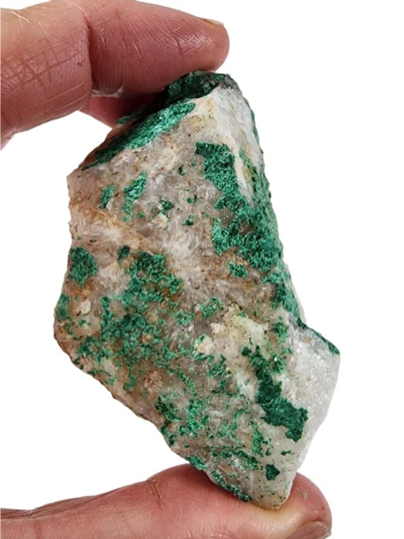 Malachite on Quartz Natural Specimen Morocco 134.4 grams.