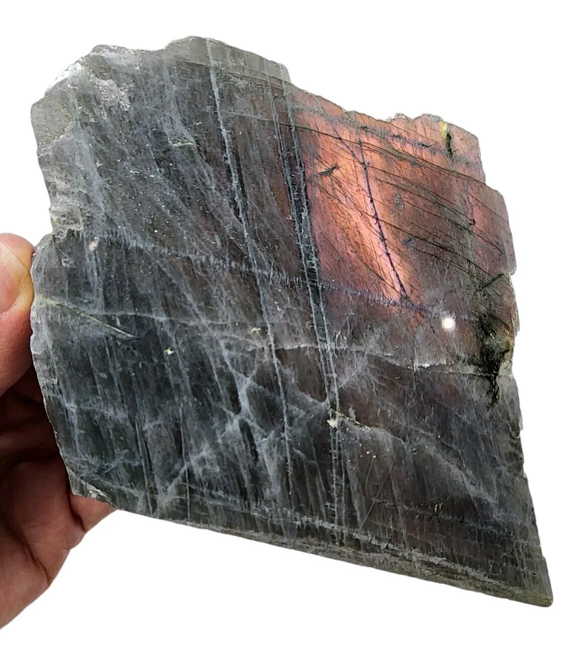 Pink Labradorite Polished Face Madagascar 232 grams