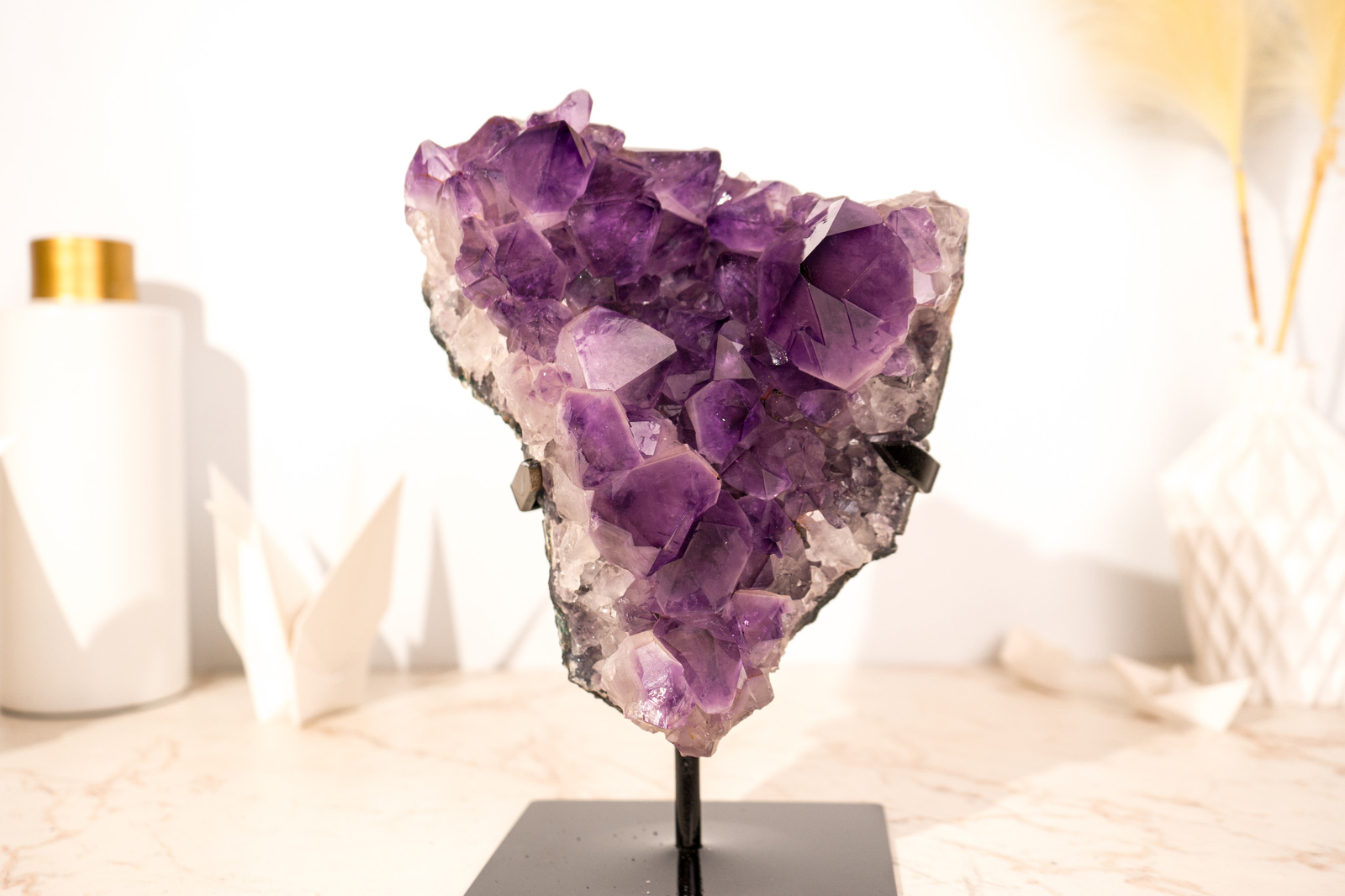 AAA-Grade Purple Amethyst Cluster with Large Deep Purple Points 11 Lb