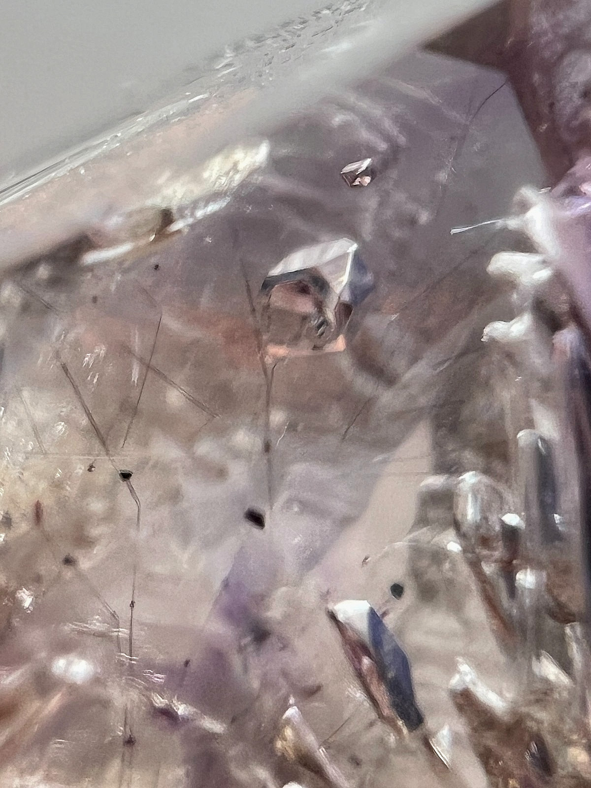 DT Amethyst Quartz Crystal – Negative Crystal Inclusion! – Goboboseb, Namibia