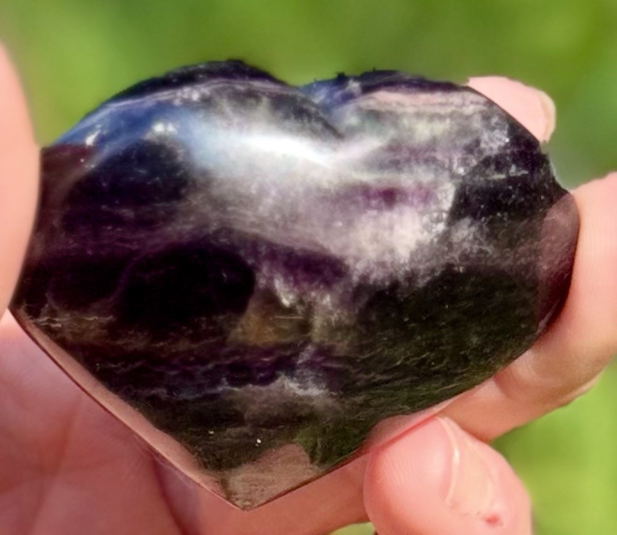 Black Rose Fluorite Heart 115g