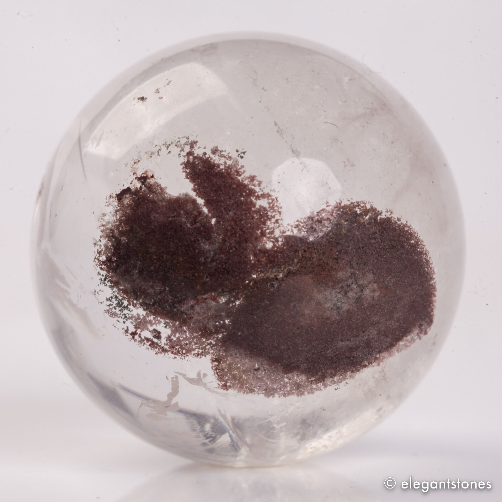 58g34mm Natural Garden/Phantom/Ghost/Lodolite Quartz Crystal Sphere Healing Ball