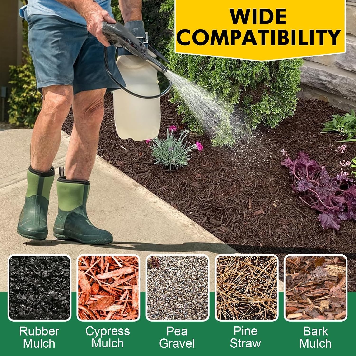 Rock Glue, Mulch Glue 32OZ- Fast-Drying Adhesive for Landscaping Rocks, Small