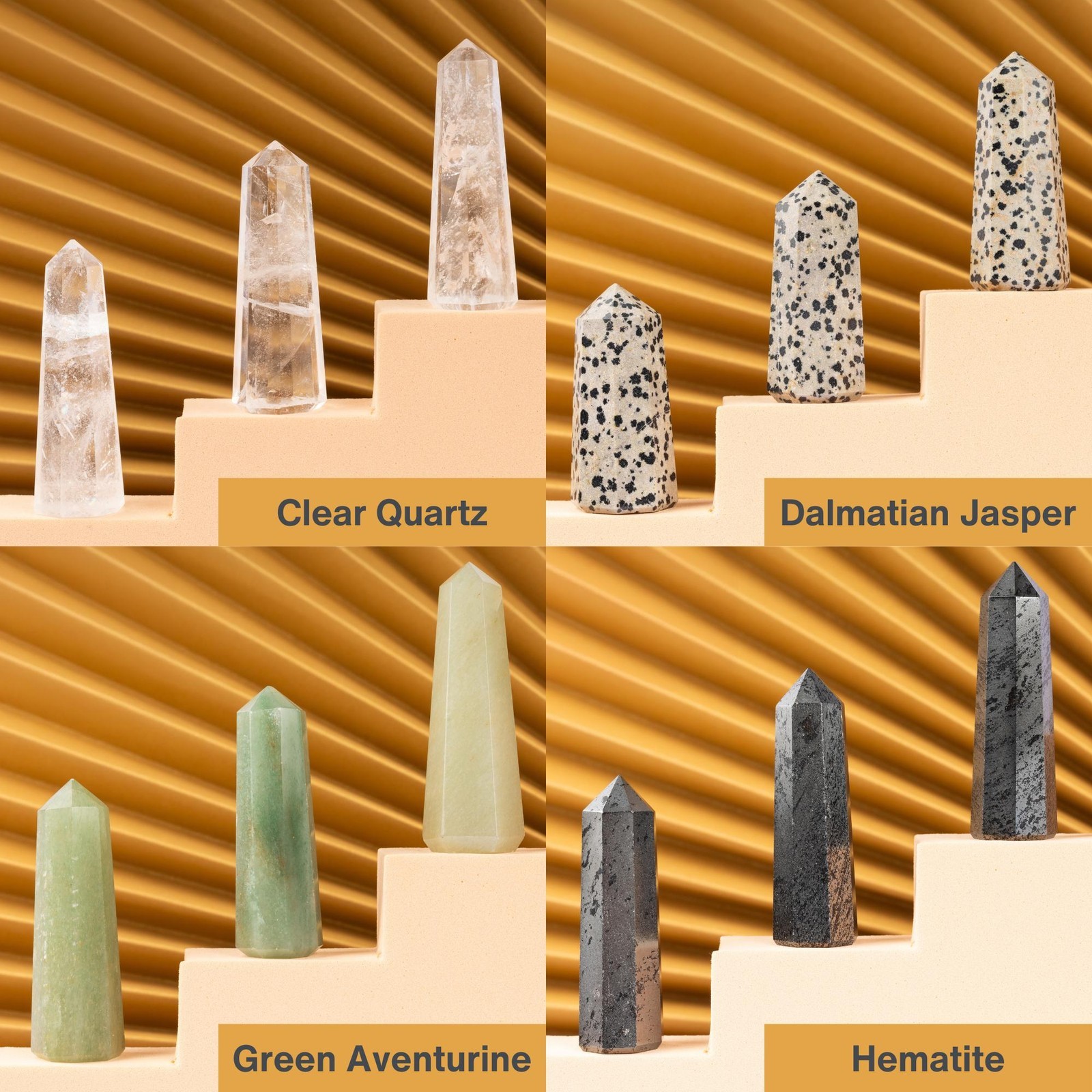 Obelisk Crystal Tower Point, Polished Healing Stone, Crystal Decor Gift, 38 Type