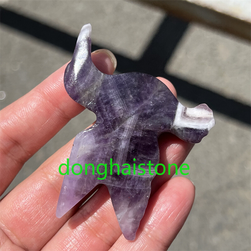 2.4″ Natural Dreamy Amethyst Phoenix bird Skull Quartz Crystal Skull Healing 1PC