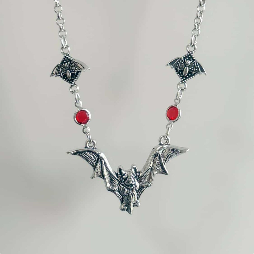Gothic Black Bat Pendant Necklace – Cool Style , Styles Sent Randomly -1PCS