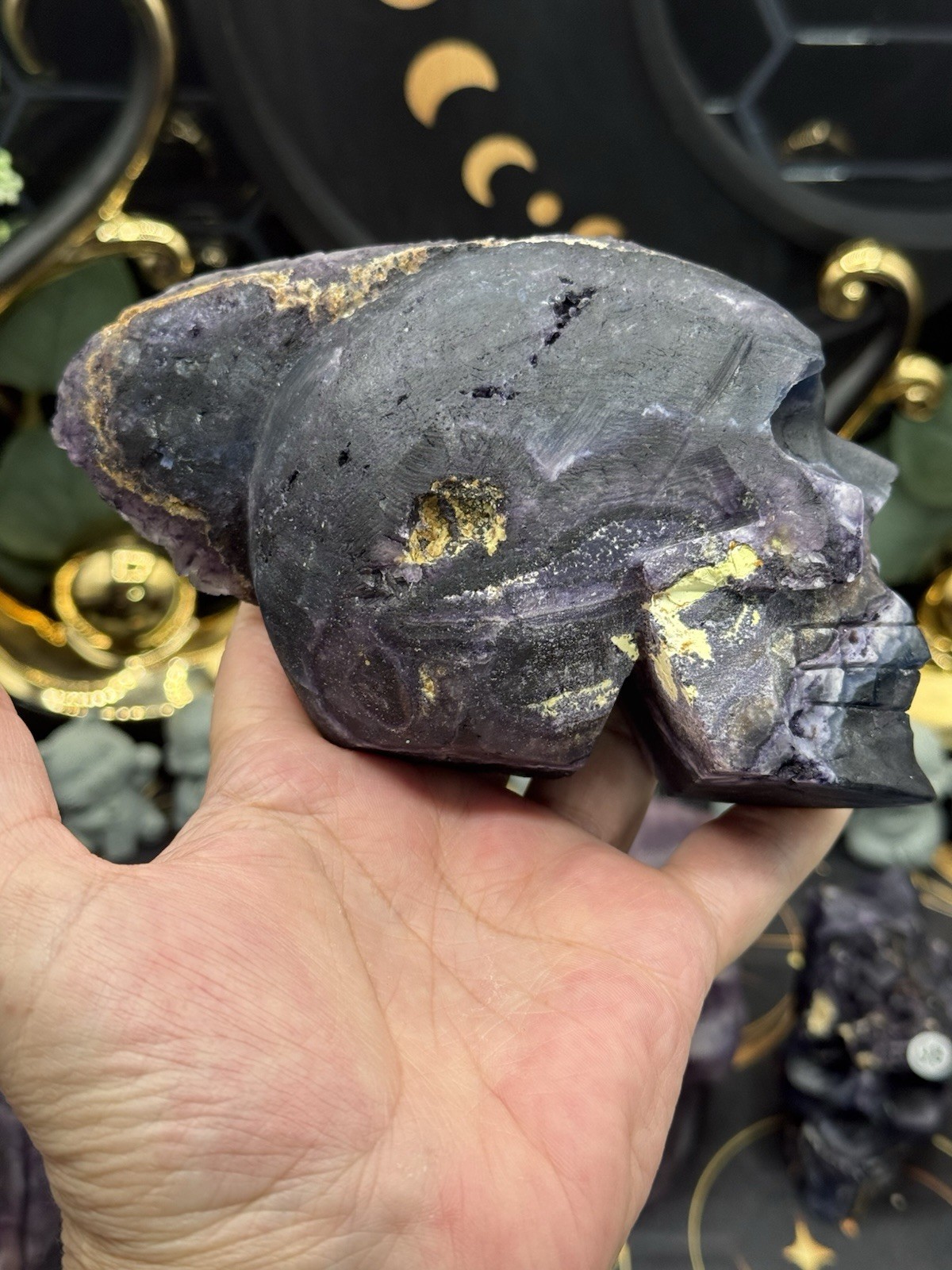 Natural Fluorite Skulls Raw Specimen Feather cube blue purple green free ship