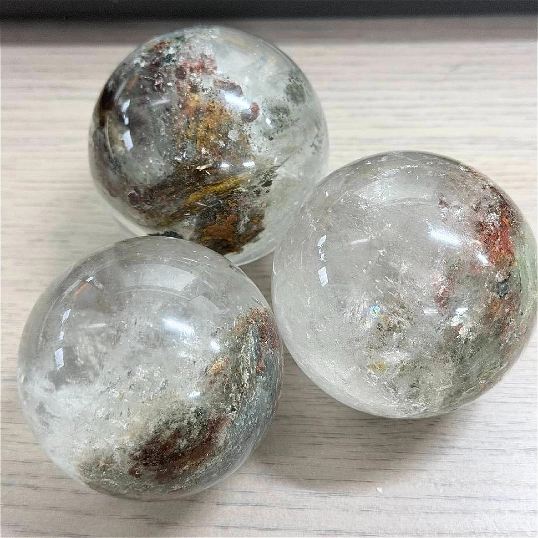 50mm+ Natural Garden Quartz Crystal Sphere Phantom Quartz Healing Gift Decor