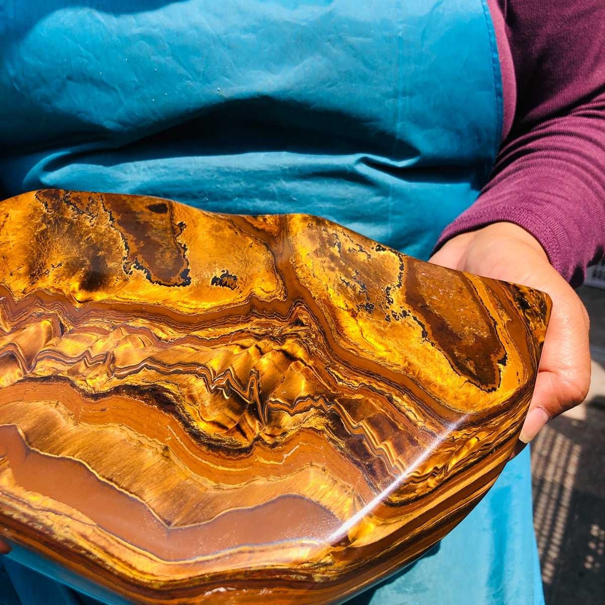 8.99 LB Natural Tiger Eye Polished Specimen Home Decor Raw Healing Stone 5353