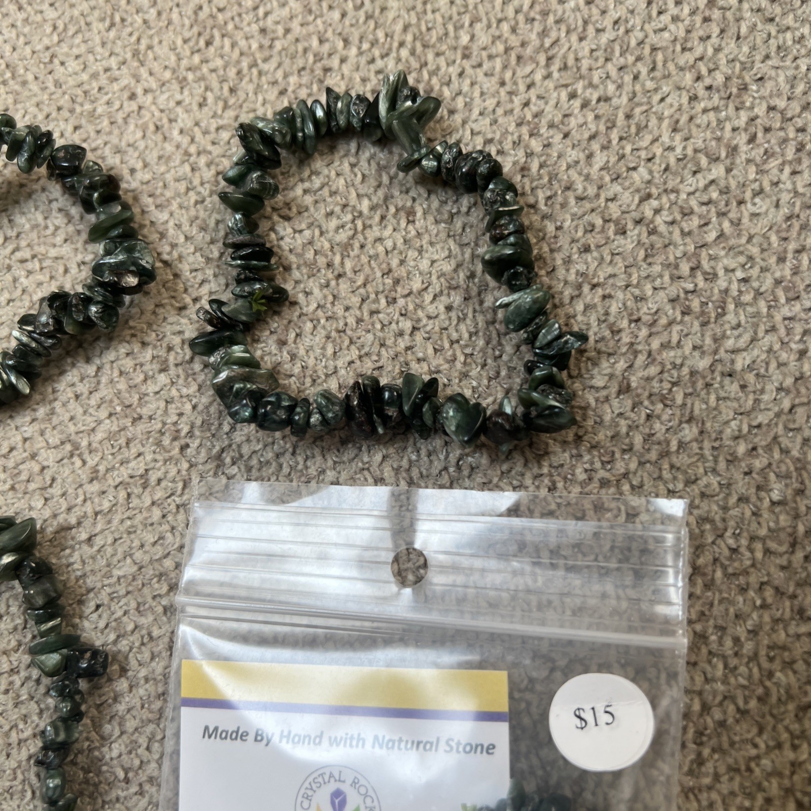 Seraphinite Chip Gemstone Bracelet Lot (8) Adjustable Free Shipping