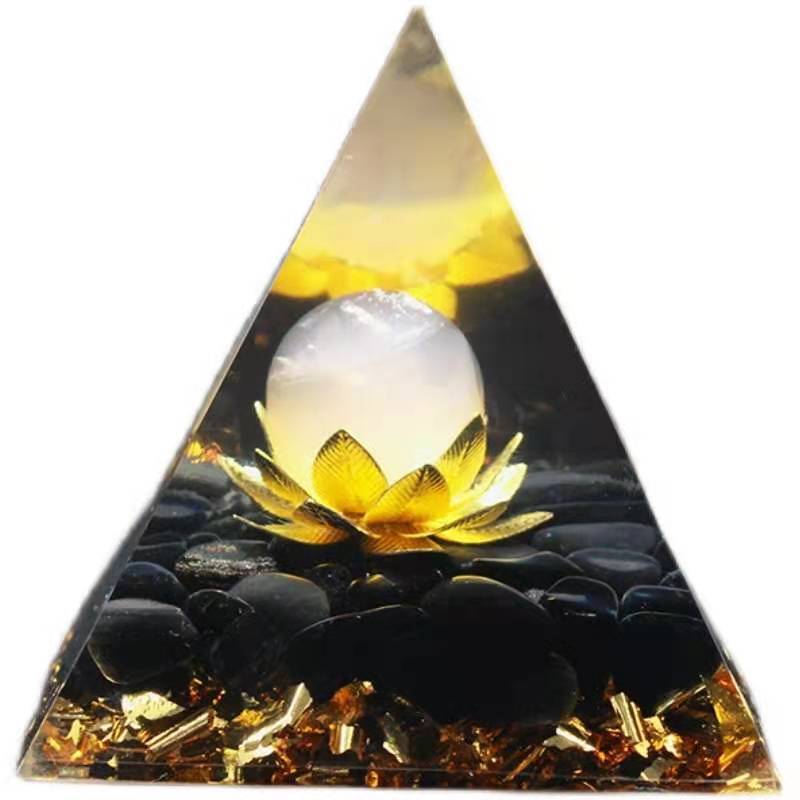 Orgone Pyramid Rose Quartz Sphere Obsidian Orgonite Root Chakra EMF protection