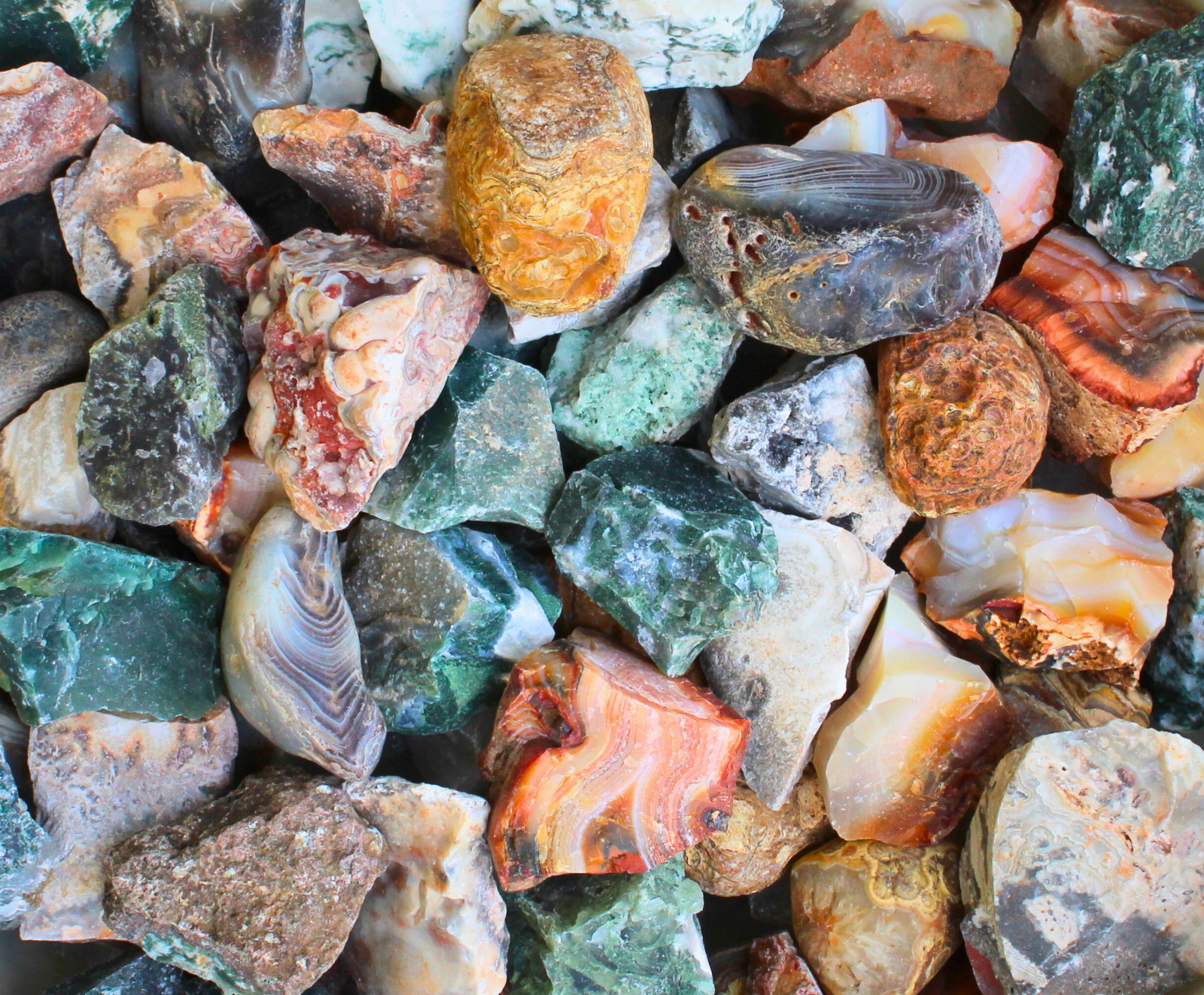 Agate Mix – Rough Rocks for Tumbling – Bulk Wholesale 1LB options