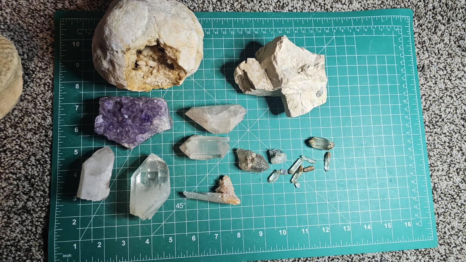 Geode Amethyst Feldspar And Multiple Rare Quartz Points Double Terms