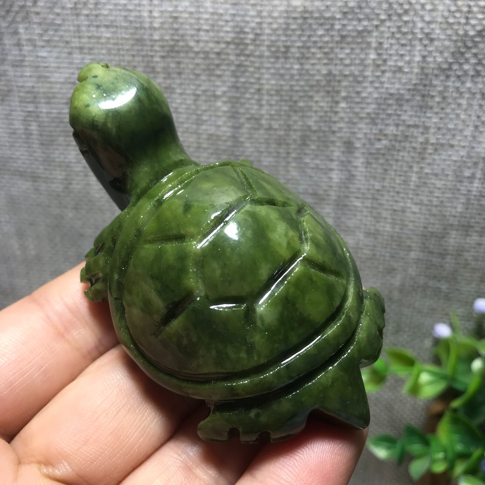 82g Natural Green jade carved Turtle quartz Crystal Tortoise 32