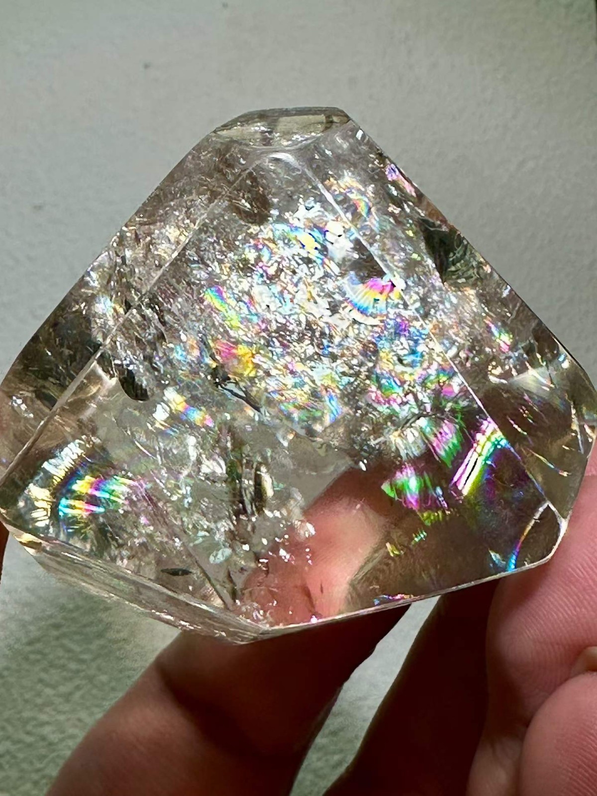 1pc Natural Rainbow White Quartz Freeform Crystal Energy Reiki Healing Decor