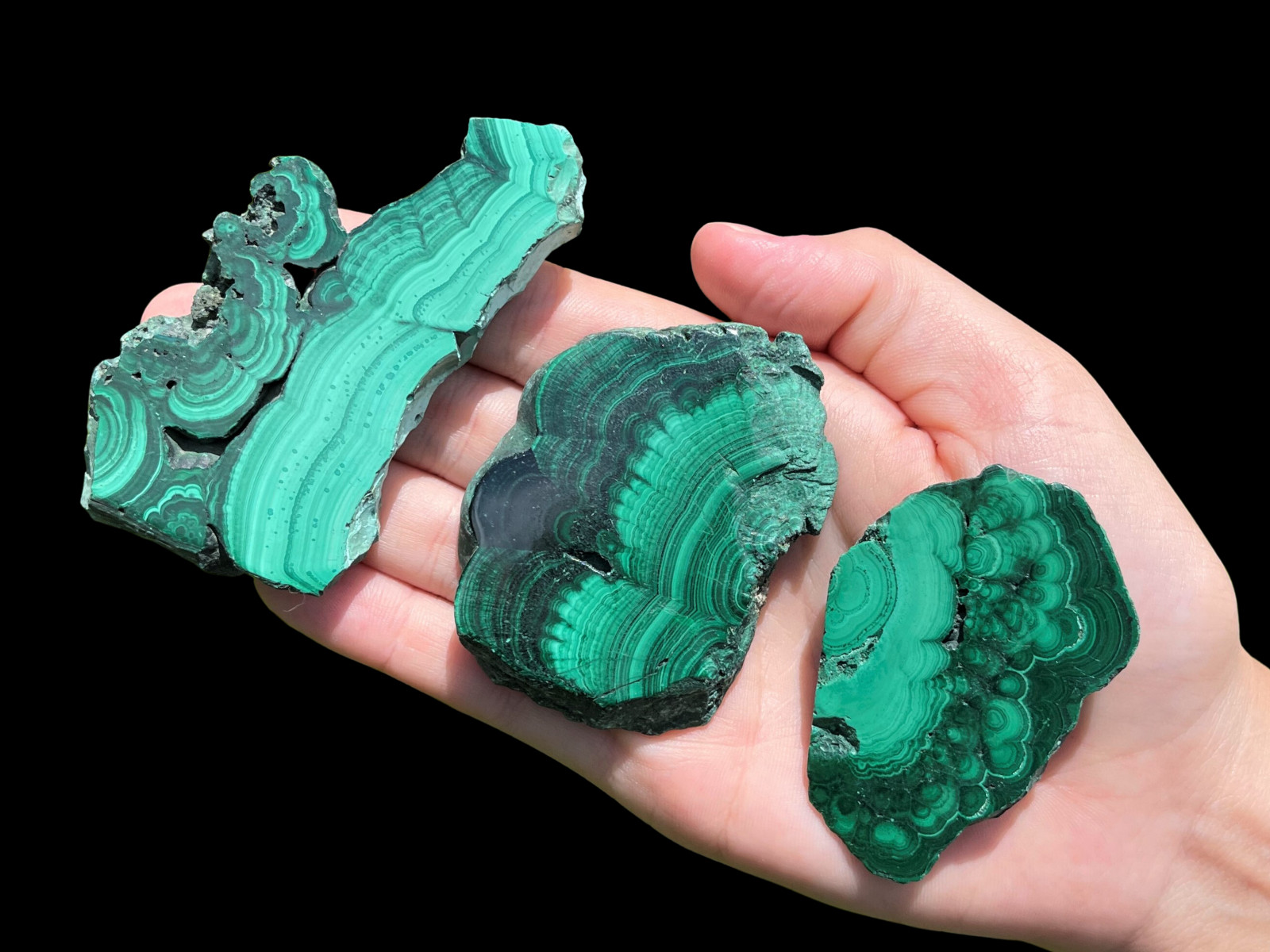 Natural Malachite Slice, Polished Malachite Crystal Slab Specimens – Choose Size