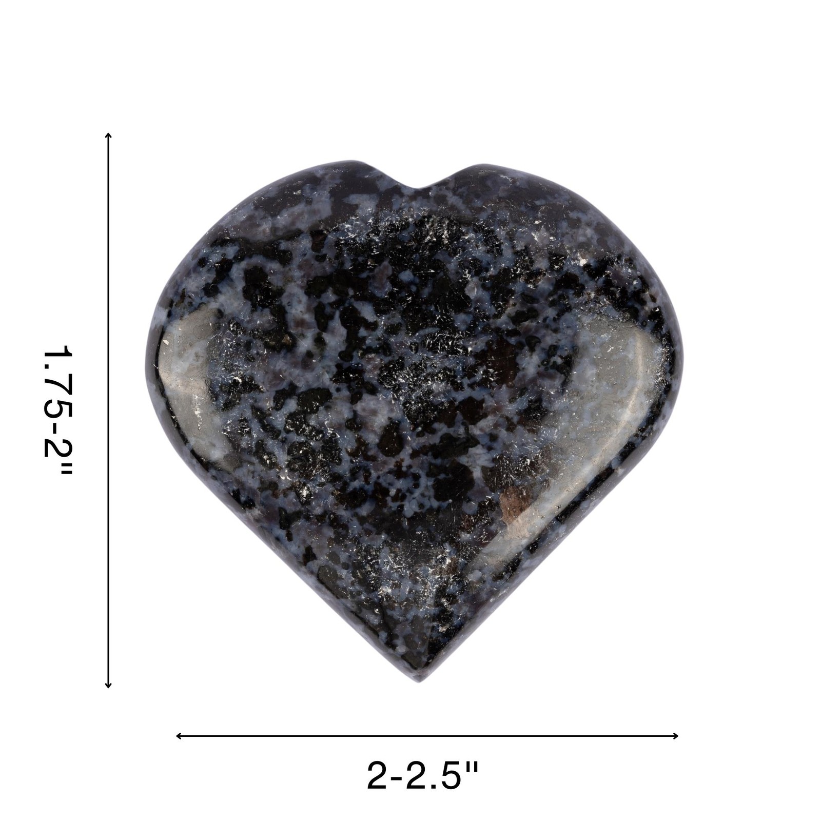 Indigo Gabbro Heart Shape Crystal Palm Stone, Polished Stone, Spiritual Gift