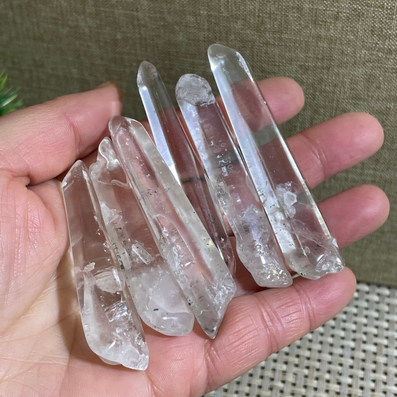 87g 6pcs Natural Crystal Quartz Single Point wand Rough Original Specimens