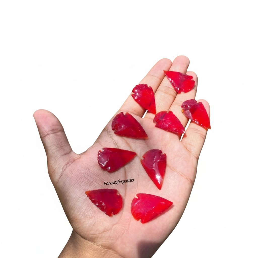 Bulk Red Obsidian Carnelian Arrowheads 1 to 1.5 Inch Handcrafted Crystal Points