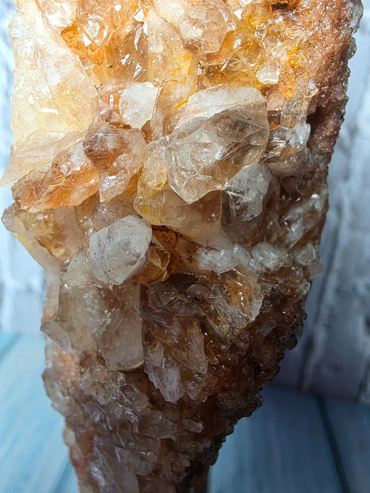 Pink Amethyst Freeform with Druzy on Custom Stand – Argentina – 710g