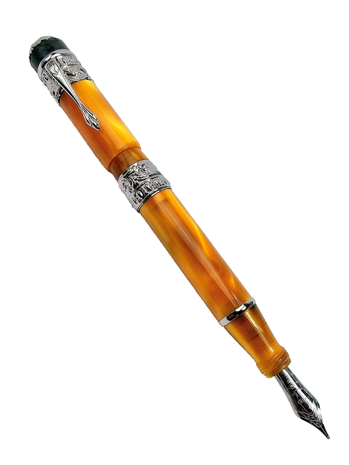 RARE! ANCORA VESUVIO YELLOW LIMITED EDITION 73/88 FOUNTAIN PEN FINE 18K GOLD NIB