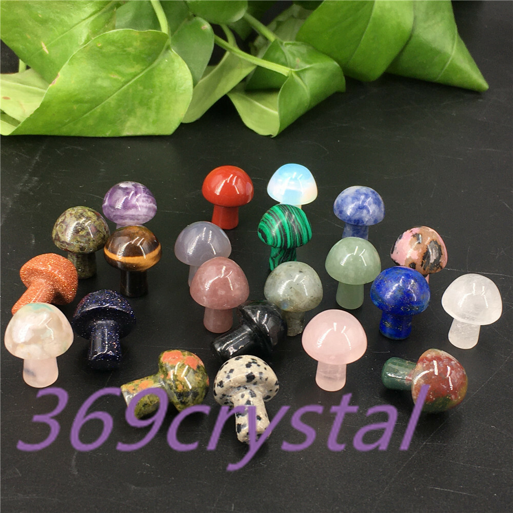 wholesale！ Natural mini mushroom Quartz Crystal Carved Polishing Healing.